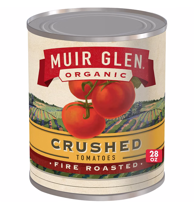 Muir Glen Crushed Fire Roasted Canned Tomatoes, 28 oz.