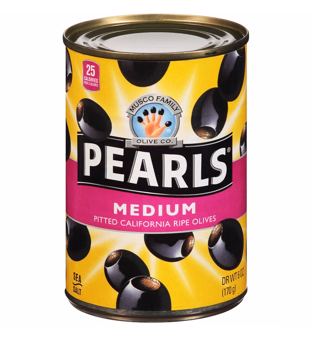 Musco Pearls Ripe Pitted Medium Black Olives, 6-Ounce Can