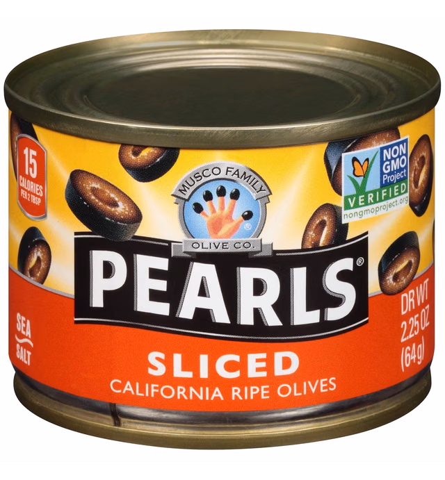 Pearls Sliced Ripe Black Olives, (1) 2.25-Ounce Can