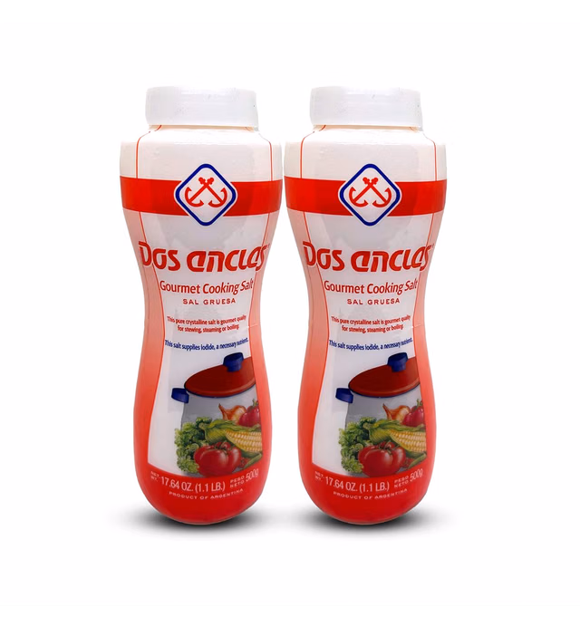 Dos Anclas Sal Gruesa 2 Pack, Coarse Salt, Multi-Purpose Seasoning Gourmet Salt, 17.64 Oz (1.1 LB)