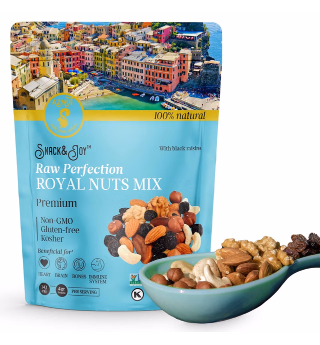 AZNUT Raw Perfection Mixed Nuts 4 LB, Unsalted, Raw Nuts, No Peanuts, No Salt, 100% Natural Premium Quality, Non Gmo Project Certified, Kosher Certified(Raw Perfection Mix, 4 LB