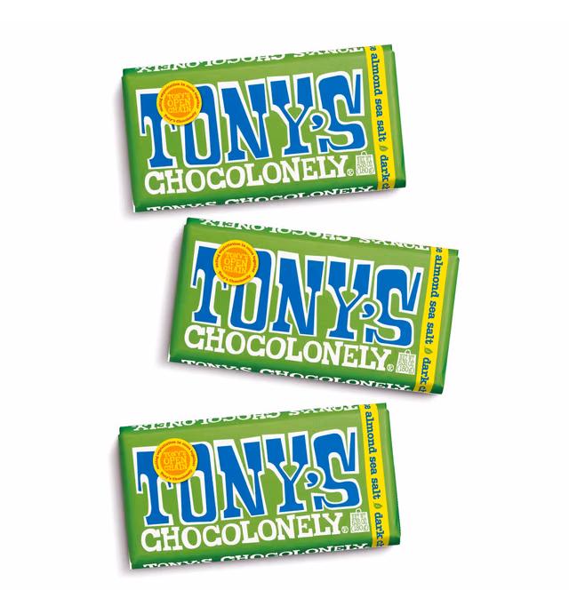 Tony's Chocolonely Bundles Dark Almond Sea Salt, 6.35 oz, 3 Pack