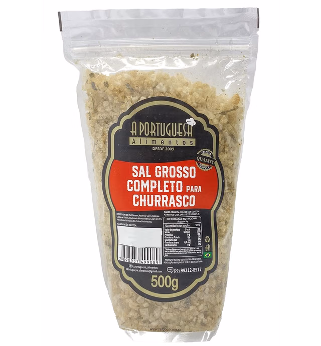 A Portuguesa Brazilian Complete Seasoning for BBQ, 17.63 Oz - Tempero Completo Para Churrasco - 500 g