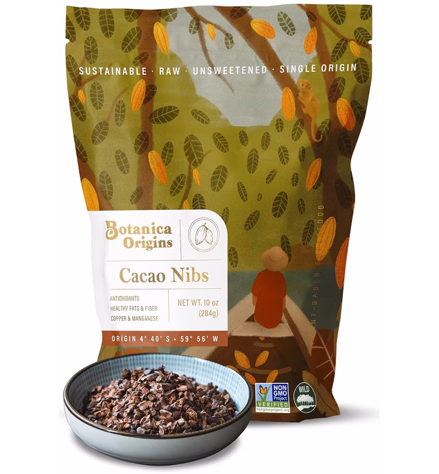 Botanica Cacao Nibs, 10 oz | Raw | Wild | Unsweetened | Non-GMO | Vegan, Keto and Paleo Friendly