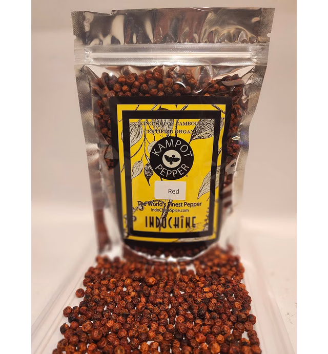 Organic Kampot Pepper - Rare Cambodian Peppercorns Red 4 Ounce