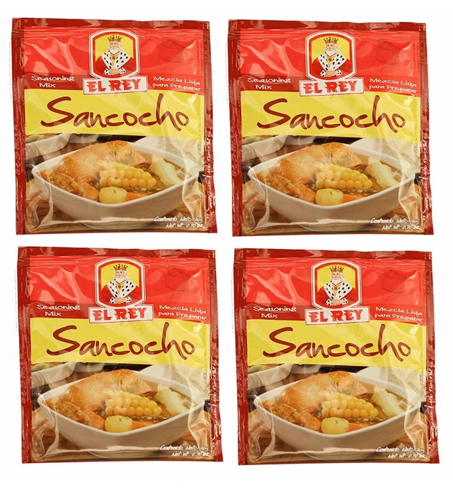 EL REY Sancocho 20 gr. | Seasoning Mix 0.70 oz. - 4 Pack.