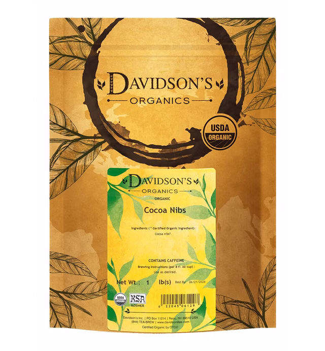 Davidson's Organics, Cacao Nibs, Loose Leaf Cacao, 16-Ounce Bag