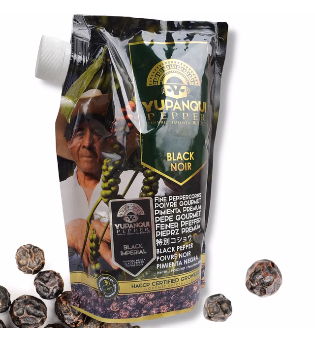 Yupanqui Gourmet Black Pepper BLACK IMPERIAL - Award-Winning Peppercorns -100% Farm to Table Peppercorn | Black Peppercorns 17.6oz | Peppercorns for Grinder REFILL -Best for Black Pepper Grinder -YUPANQUI Family's Exclusive Organic Peppercorns Whole