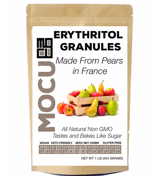 Erythritol Granules | Made From Non GMO Pears In France | Not From Corn Sludge in China | 1 LB | No Calories | No Net Carbs