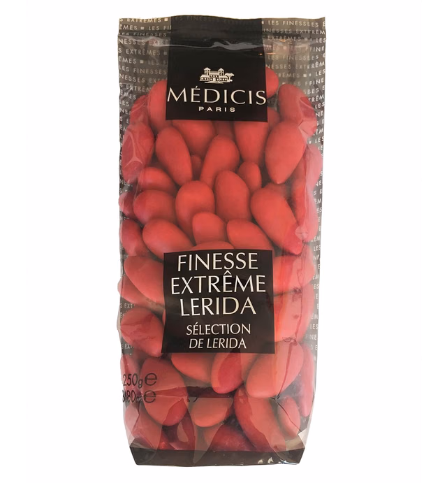 Medicis Premium Candied Almond Dragees (French Jordan Almonds) Sugar Coated Candies Ideal as a Party Favor for Weddings and Baby Showers 75 count bag 8.8oz (Red)
