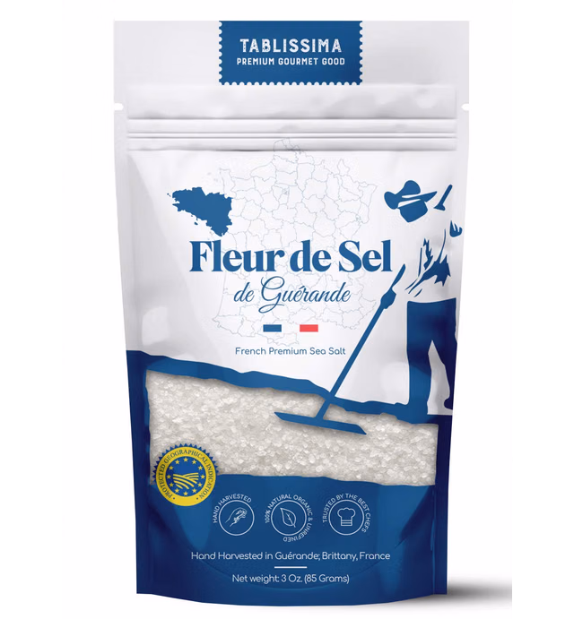 Tablissima Fleur de Sel from Guerande - Premium Salt from France - Hand Harvested - 100 percent Natural - Trusted by the best Chefs - 1.58 Oz. (45 Grams)