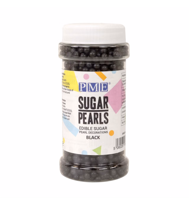 PME Black Edible Sugar Pearls, 3.5 Ounce