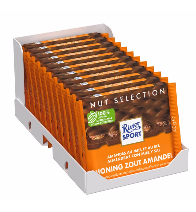 Ritter Sport nut class honey Salt Almond chocolate bar (11 x 100g)