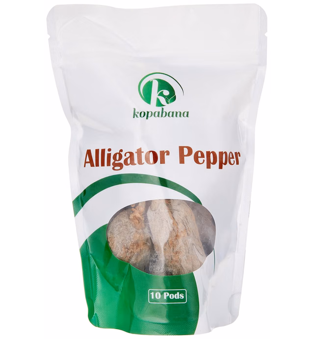 KOPABANA (10 Pods) Organic Alligator Pepper/Mbongo Pepper Spice Seed Pods/Non-GMO/Guinea Pepper -