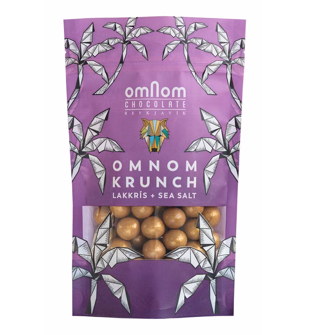 Omnom Krunch - Lakkrís + Sea Salt Chocolate Covered Malt Balls - 120gr, Made in Iceland