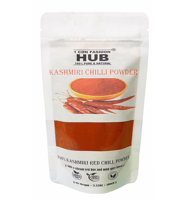 100% Pure Kashmiri Chilli Powder 100g - 3.53oz (Deggi Mirch, Low Heat) || Ground Indian Spice || Indian Origin || Traditional & all natural Indian Spice blend ||