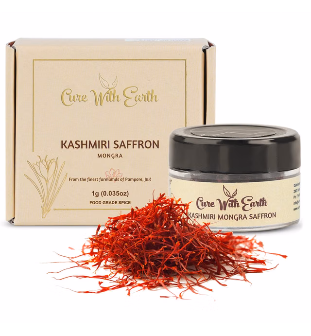 CWE Pure Organic Kashmir Saffron threads/Kesar 1g | From the finest farmlands of Pampore, J&K, India | Tested and certified as Grade A