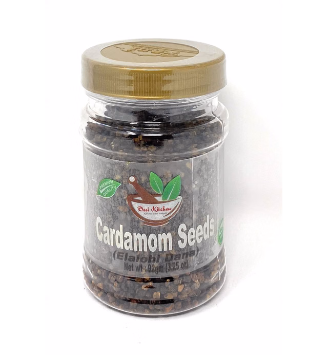 Desi Kitchen Spices All Natural | Salt Free | Vegan | NON GMO | Indian Cardamom Seeds (Elaichi Dana) 3.25oz Freshness and Aroma Guaranty