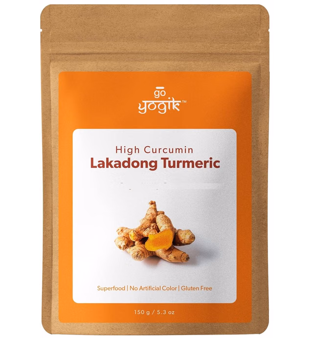 Go-Yogik Lakadong Turmeric Powder - 5.3 Oz, High Curcumin >7-9% - Lab Tested, Golden Superfood, Direct from India