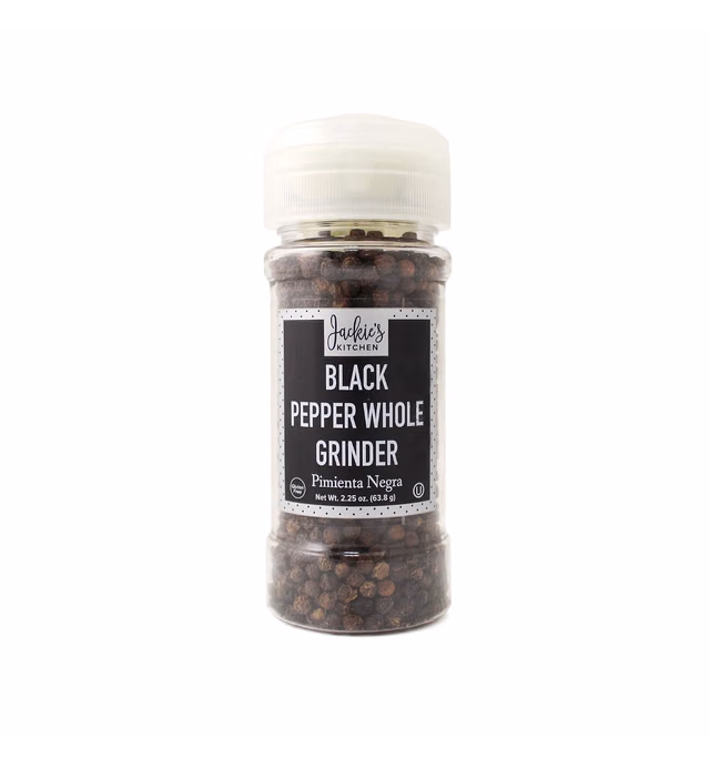 Jackie's Kitchen Black Pepper Whole Grinder, 2.25 Ounce