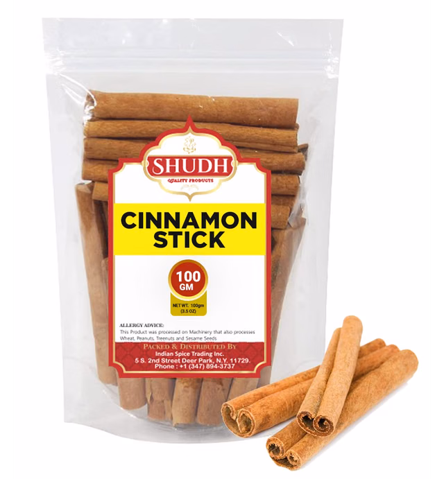SHUDH Cinnamon Sticks 100GM (3.5 Oz) | Cassia Cinnamon | Perfect for Baking, Cooking & Beverages & Oatmeal| 2 3/4" Length | 100% Raw From Indonesia