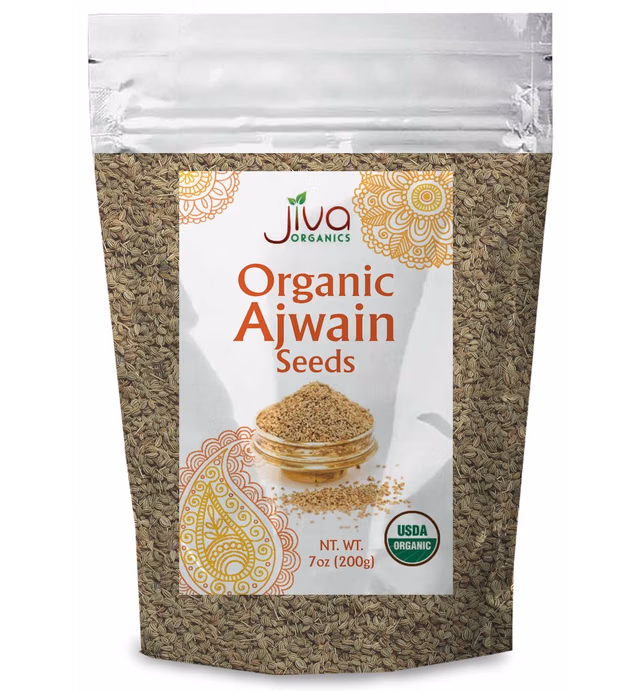 Jiva Organics Organic Ajwain Seeds 7 ounce Bag - Whole Carom Seed, Ajamo, 100% Natural & Non-GMO