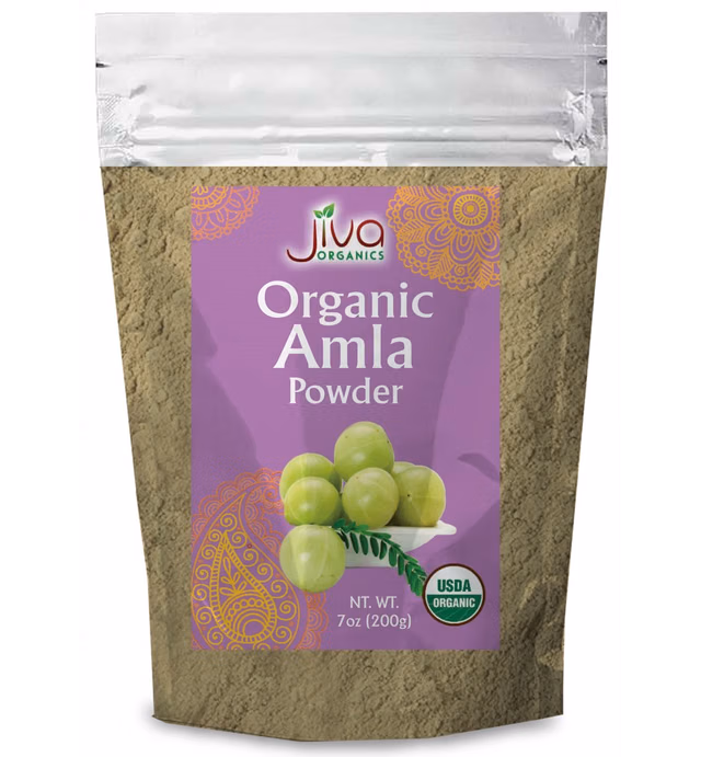 Jiva Organics Organic Pure Amla Berry Powder, 7 Ounce - Food Grade & Non-GMO - for Cooking & Beauty Care