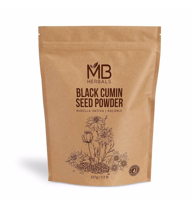 MB Herbals Black Cumin Seed Powder 227 Gram (8 oz) | Nigella sativa Powder | Kalonji Seeds Powder | Black Seeds Powder | Non GMO | No Preservatives