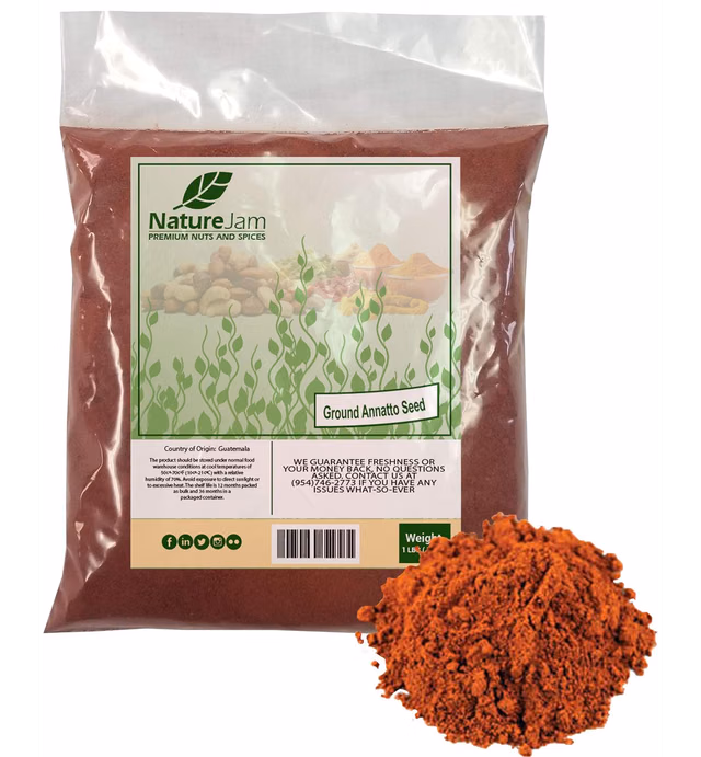 Ground Annatto Seed Powder Bulk Bag 1 Pound-The Most Powerful Source of Vitamin E Tocotrienols