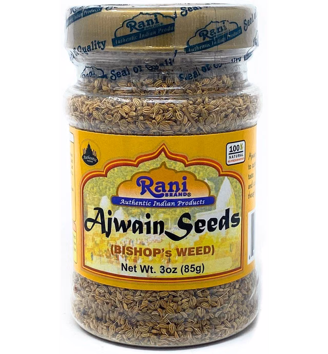 Rani Ajwain Seeds (Carom Bishops Weed) Spice Whole 3oz (85g) PET Jar ~ All Natural | Vegan | Gluten Friendly | NON-GMO | Indian Origin