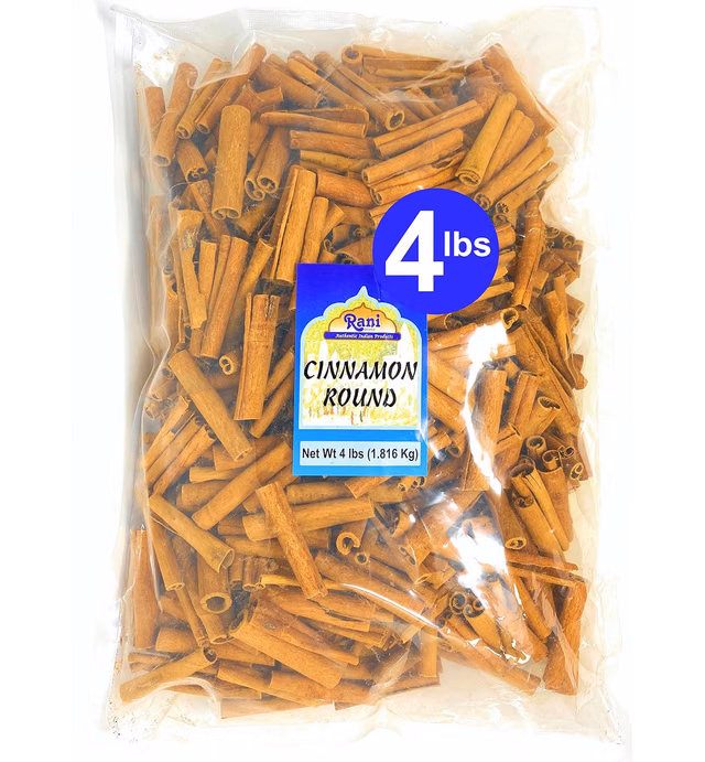 Rani Cinnamon Sticks 64oz (4lbs) 1.816kg ~ 225-300 Sticks 3 Inches in Length Cassia Round ~ All Natural | Vegan | No Colors | Gluten Friendly | NON-GMO