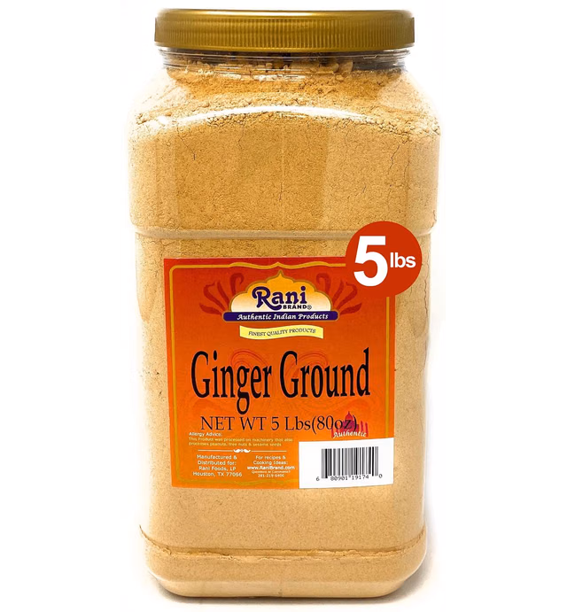 Rani Ginger (Adarak) Powder Ground, Spice 80oz (5lbs) 2.27kg Bulk PET Jar ~ All Natural | Vegan | Gluten Friendly | NON-GMO | Indian Origin