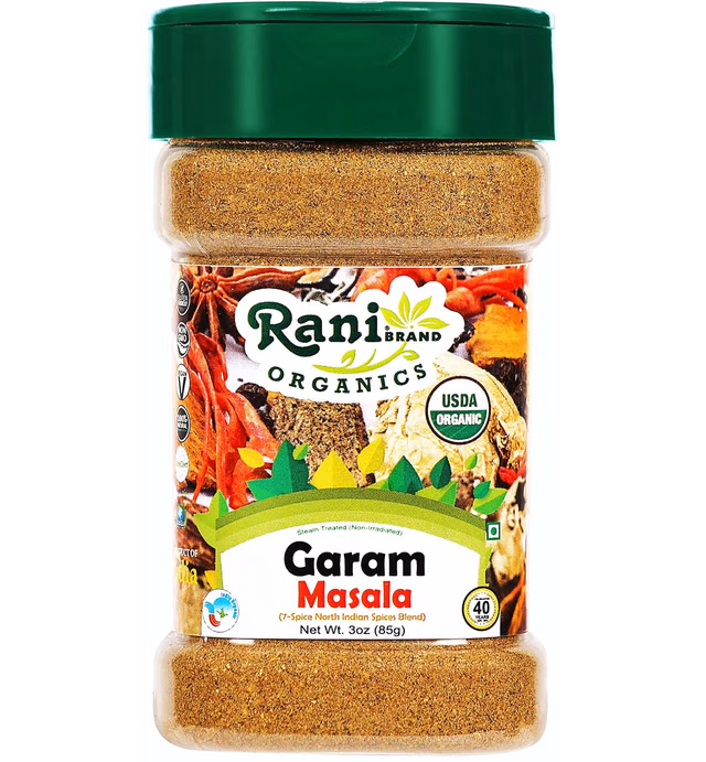 Rani Organic Garam Masala (7-Spice North Indian Spices Blend) 3oz (85g) PET Jar ~ All Natural | Salt-Free | Vegan | Gluten Friendly | NON-GMO | Indian Origin | USDA Certified Organic