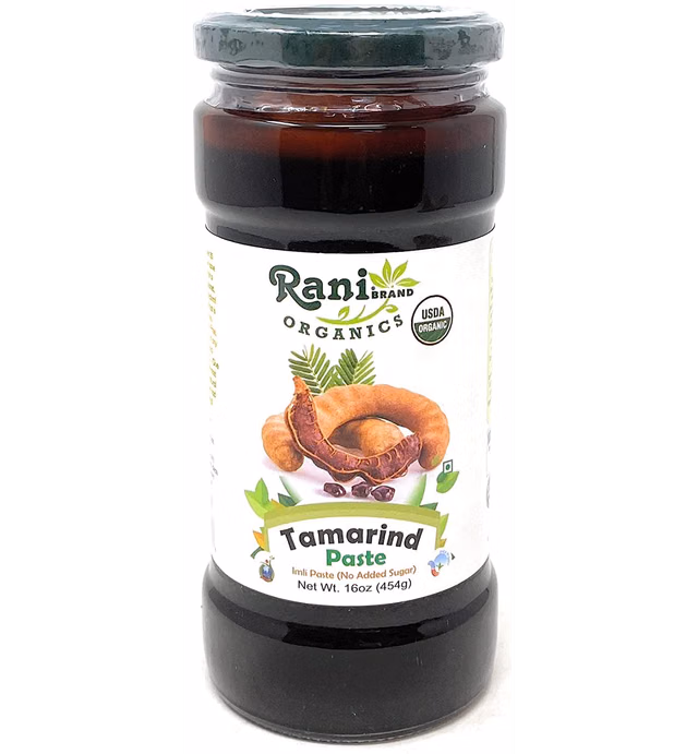Rani Organic Tamarind Paste (Imli Paste) 16oz (1lb) 454g Glass Jar, No Sugar Added ~ All Natural | Vegan | Gluten Free | No Colors | NON-GMO | Indian Origin | USDA Certified Organic