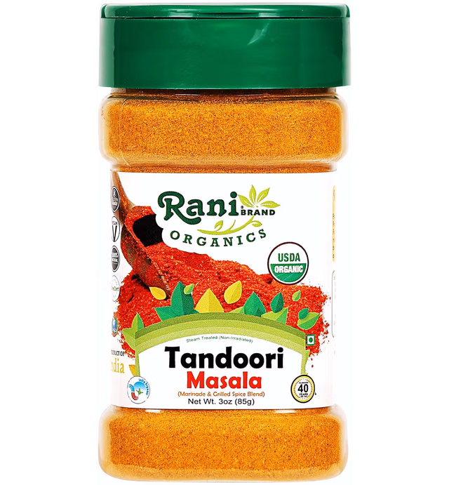 Rani Organic Tandoori Masala (Marinade & Grilled Spice Blend) 8-Spice Indian Blend 3oz (85g) PET Jar ~ All Natural | Vegan | Gluten Friendly | NON-GMO | Indian Origin | USDA Certified Organic