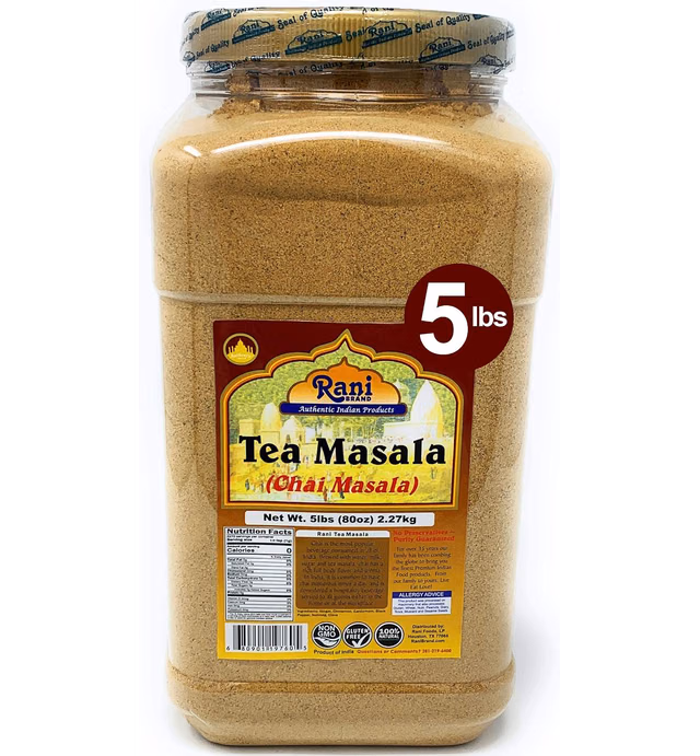 Rani Tea (Chai) Masala Indian Spice Blend 80oz (5lbs) 2.27kg Bulk PET Jar ~ All Natural | Vegan | Gluten Friendly | Salt & Sugar Free | NON-GMO | No Colors | Indian Origin