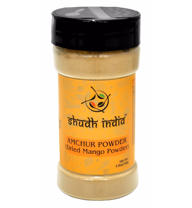 Shudh India Amchur (Mango) Ground Powder Spice ~ All Natural | Salt-Free | Vegan | No Colors | Gluten Friendly | NON-GMO | Indian Origin (Amchur Powder)