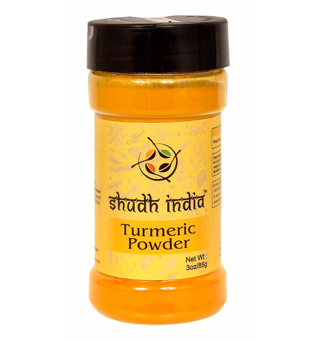 Shudh India Turmeric (Haldi) Root Powder Spice, (High Curcumin Content) 3oz (85g) PET Jar ~ All Natural | Vegan | Gluten Friendly | NON-GMO | Indian Origin