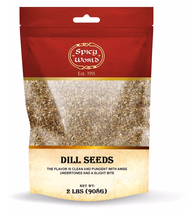 Spicy World Dill Seeds Whole Spice | Perfect for Pickling and Eating | 2 Pound Resealable Bag