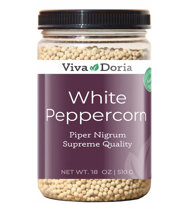 Viva Doria White Peppercorn, Whole White Pepper, 18 Oz For Grinder Refill
