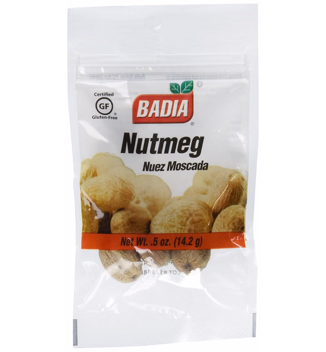 Badia Whole Nutmeg Net Wt. .5 oz (14.2g)