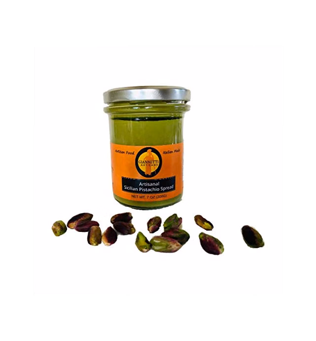 Giannetti Artisans Sicilian Pistachio Spread Artisan Made with NO PALM OIL & Sicilian Pistachios - Imported from Bronte, Sicily - 7.05 OZ