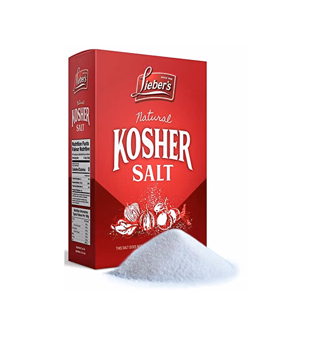 Lieber’s Kosher Salt – Premium Coarse Sea Salt – Certified Kosher Salt Coarse – No Iodine Salt for Cooking - Natural Kosher Salt with Light Texture – No Additives – Extra-Large Pack – 3lbs Box