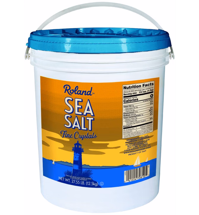 Roland Foods Sea Salt, Fine Crystal, Specialty Imported Food, 27.55-Pound Bucket