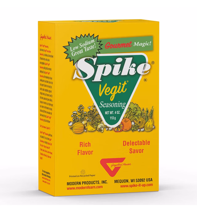 Spike Vegit All-Purpose Seasoning, All Natural, Low Sodium, No Sugar, No MSG, Zero Calories, Vegan, 4 oz Box