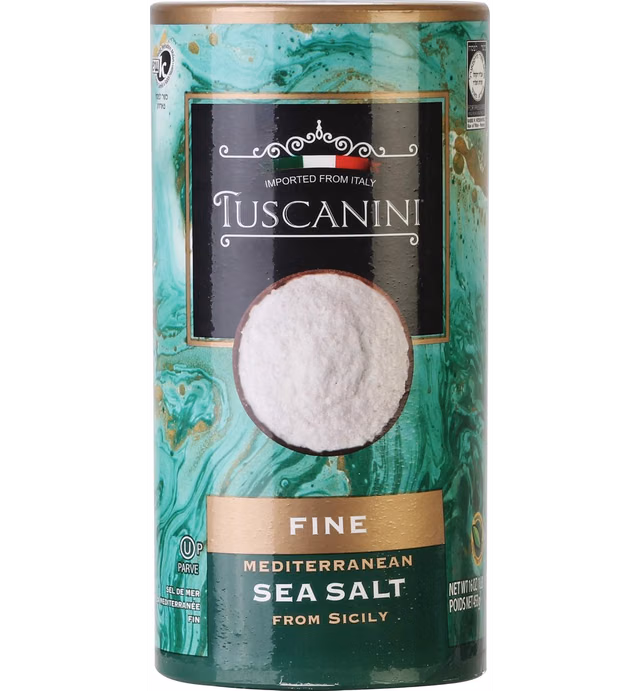 Tuscanini Premium Italian Fine Sea Salt, 16oz Tube, Mediterenian Sea Salt From Sicily Italy