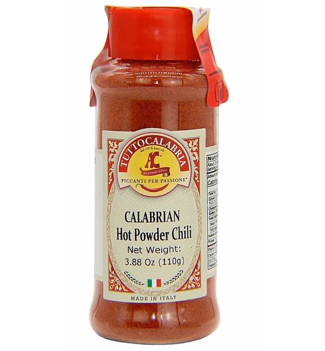Calabrian, Chili Powder, Hot, Shaker, 110 g, 3.88 oz All Natural, Non-GMO, Product of Italy, TuttoCalabria