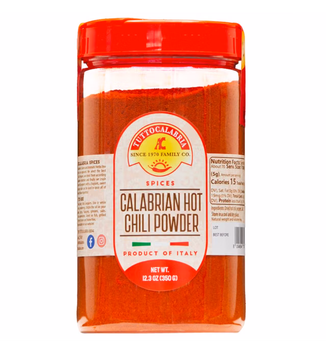 Chili Powder, Calabrian Hot Chili Powder, Spicy Italian Seasoning, 350 g (12.3 oz) All Natural, Non-GMO, Product of Italy, TuttoCalabria