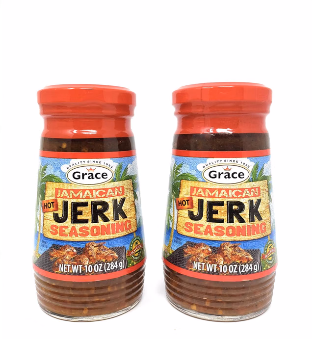 Grace Jamaican Hot Jerk Seasoning 10oz, 2 Pack