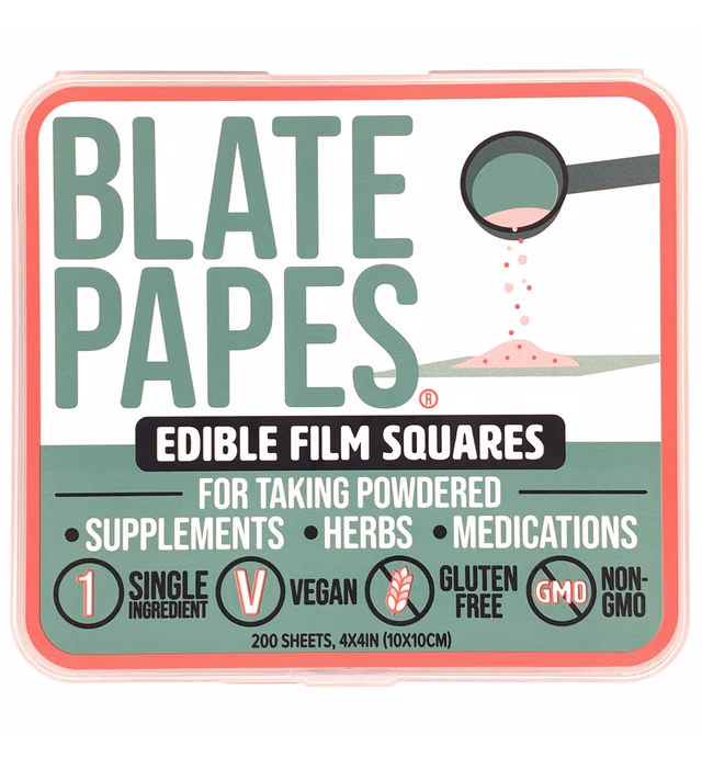 Blate Papes Edible Film Squares, 200 Count | Gel Films for Taking Herbs and Supplements
